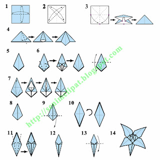 membuat bunga lily dari kertas lipat origami