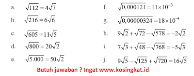 kunci jawaban matematika kelas 9 halaman 46 - 49 latihan 1.4