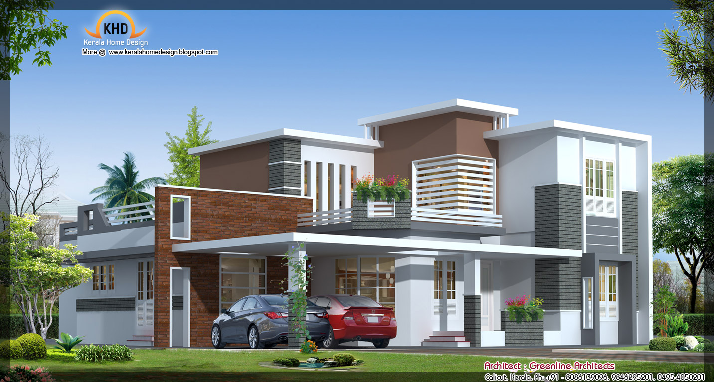  Contemporary  House  Elevation  2942 Sq Ft home  appliance