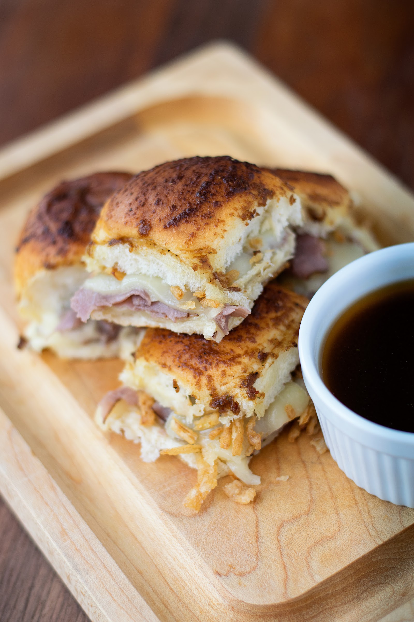 Easy French Dip Sliders with Simple Au Jus Sauce 