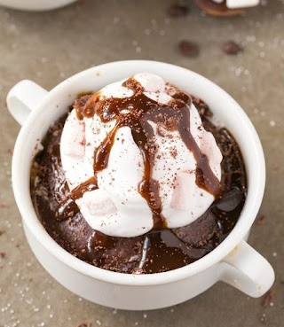 Keto Hot Chocolate Brownie Mug Cake (Paleo, Vegan)