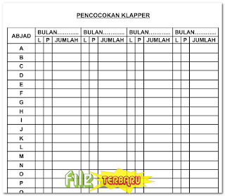 Download Contoh File Format Buku Pencocokan Klaper Siswa