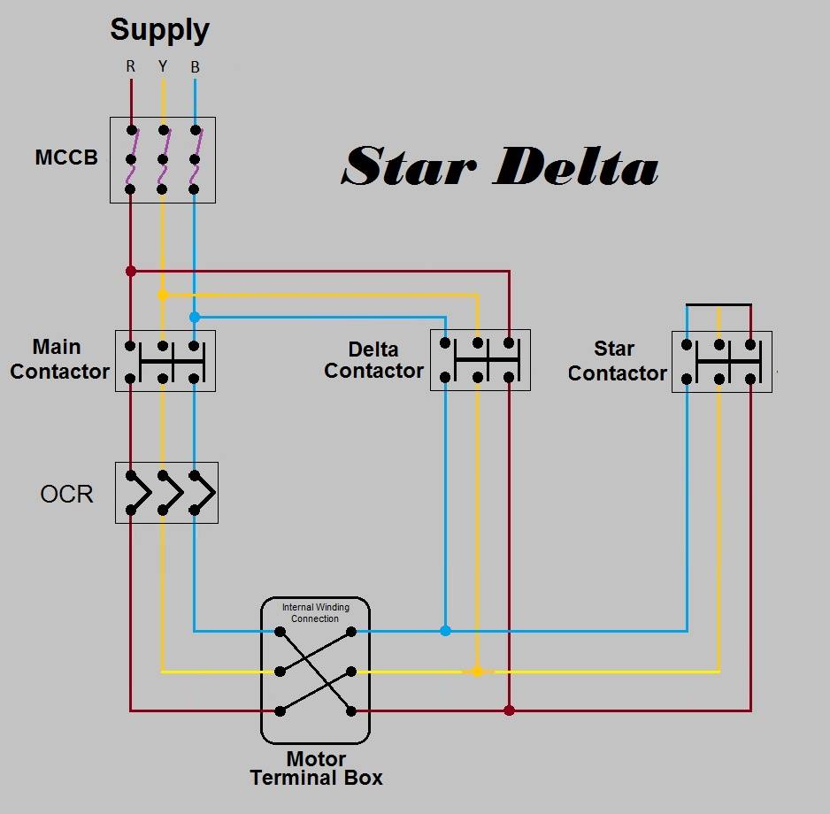 Star Delta  knack faculty Schematic Diagram - Electrical  