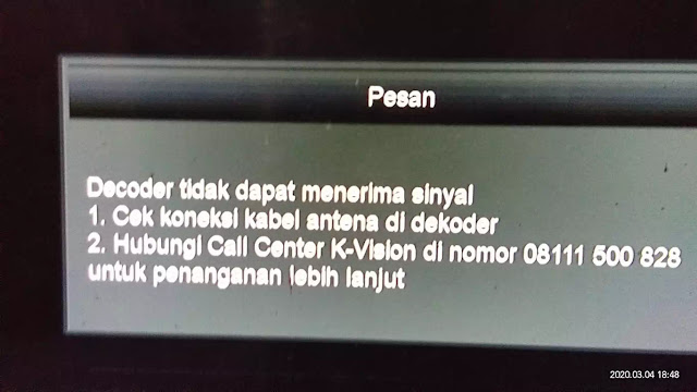 decoder K Vision tidak dapat menerima sinyal