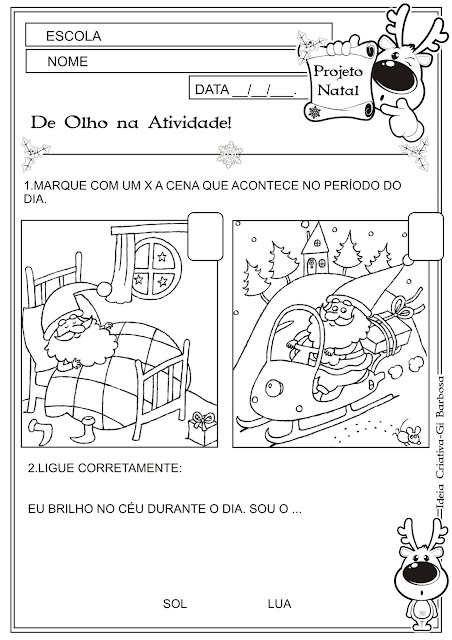 Atividade Educação Infantil Natal Conceitos