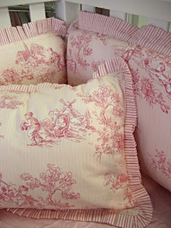 Pink Toile Pillow