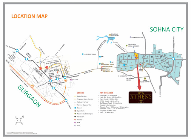 MVN Athens Sector 5 Sohna Location Map