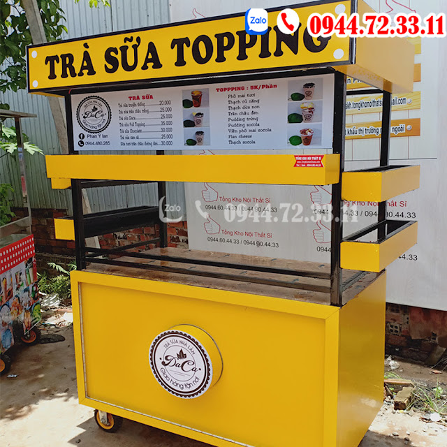 xe trà sữa màu vàng nội thất 8888