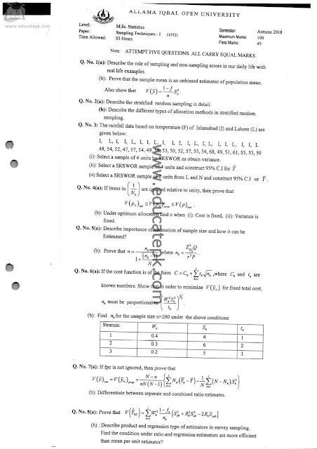 aiou-old-papers-msc-statistics-1552