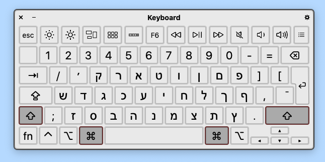 a virtual keyboard for Hebrew on a Mac