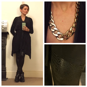 All Saints dress and leather look leggings