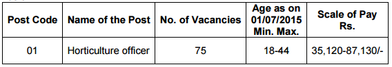 horticulture officer jobs