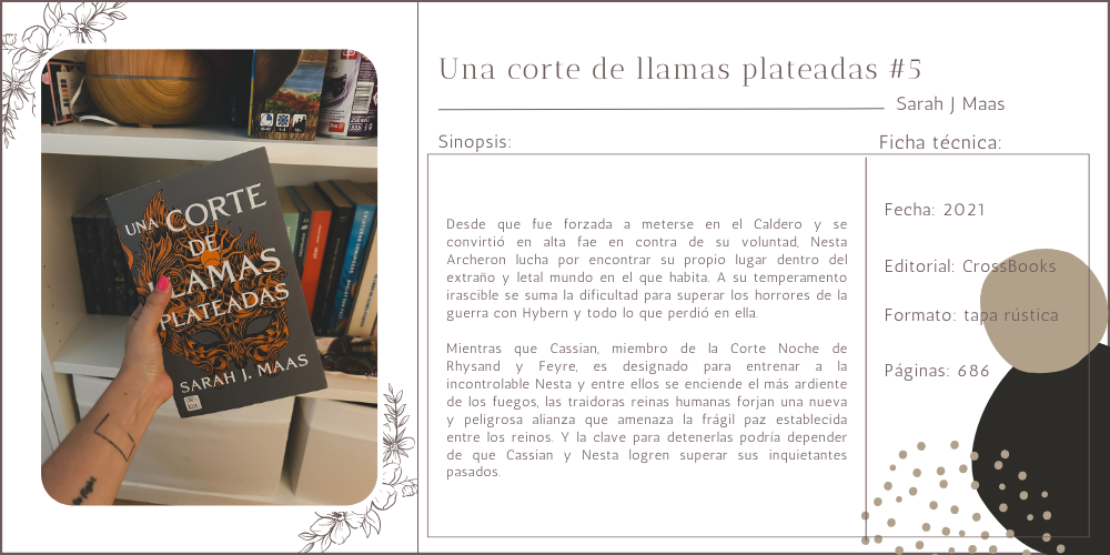 Libro de arte Nesta y Cassian Una corte de llamas plateadas 