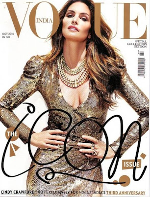 Cindy Crawford On Vogue India Magazine Cover October 2010