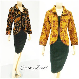 Batik Blouse Cardi Bobal Coklat2