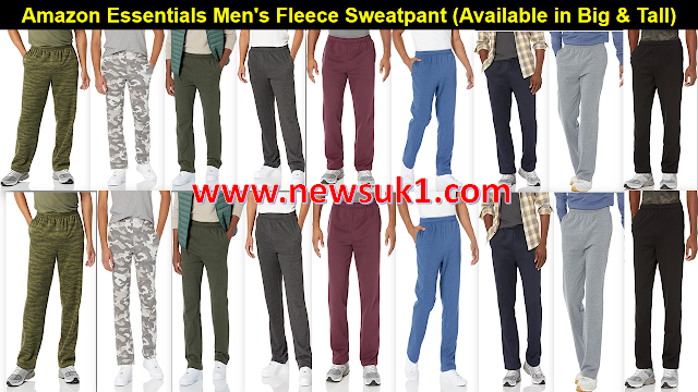 Amazon Essentials Men's Fleece Sweatpant (Available in Big