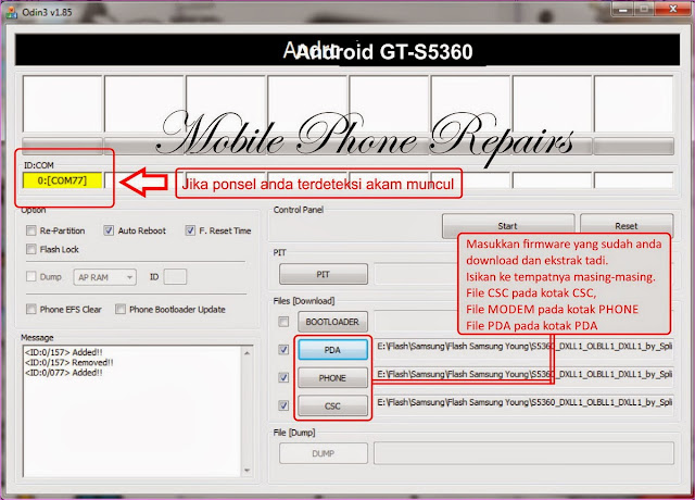 Cara Flash Samsung Galaxy Young S5360 dengan Odin