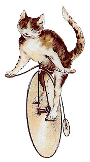 cat antique bicycle digital clipart download image free craft transfer