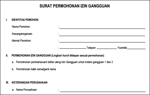 KERJA USAHA: Permohonan Surat Izin Gangguan (HO)