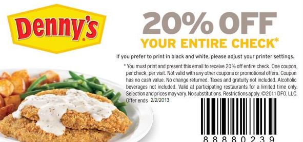 dennys coupons 2018