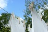Remove yellow chlorine stains from colored clothes