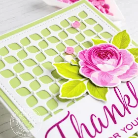 Sunny Studio Stamps: Frilly Frames Dies Elegant Leaves Everything's Rosy Thank You Card by Leanne WestSunny Studio Stamps: Frilly Frames Dies Elegant Leaves Everything's Rosy Thank You Card by Leanne West