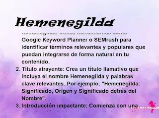 significado del nombre Hemenegilda