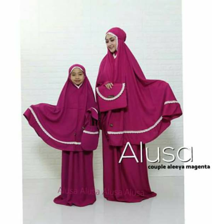 Mukena Couple Ibu dan Anak Renda Aleeya ORI Alusa Mukena Bali 