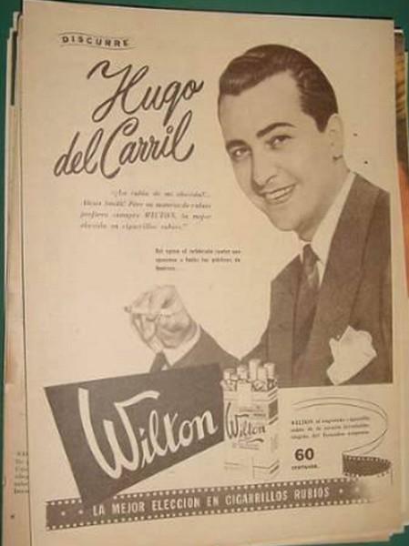 Hugo del Carril publicidad de cigarrillos wilton 