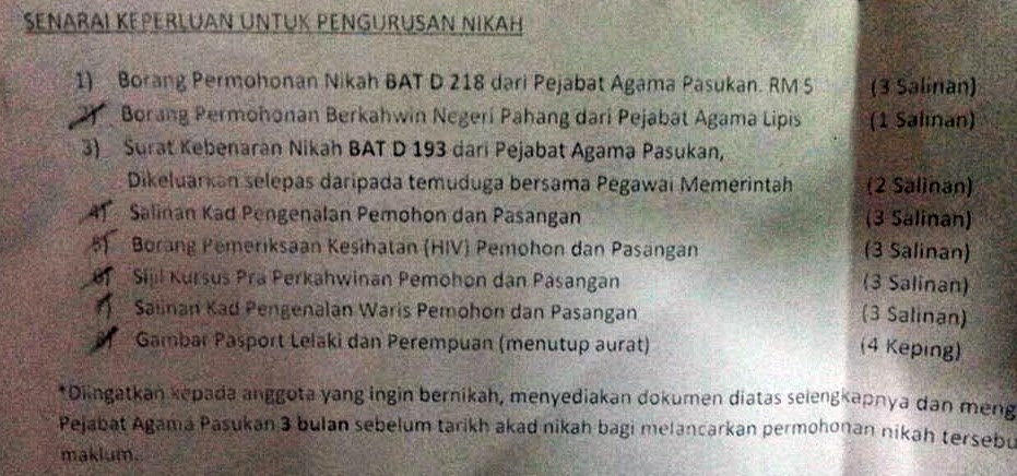 Azhar Alyani: Prosedur Permohonan Perkahwinan Awam & Tentera.