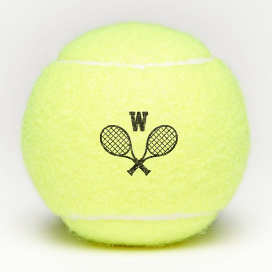 Personalized Tennis Ball with Initial and Rackets