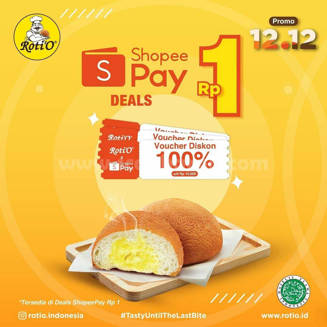 Roti'O Promo 12.12 – Voucher Deal Shopeepay Diskon 100% cuma Rp. 1,-