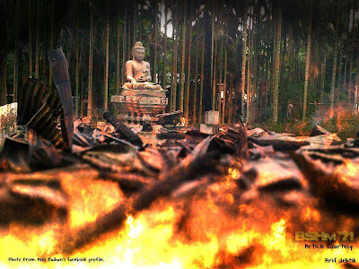 Muslims Burning Buddhist Houses, Temples and Buddha Statues in Bangladesh