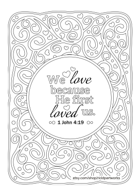 1 John 4:19 Coloring Page