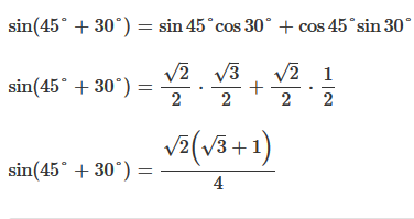 Trigonometry Sin(A+B), Sin(A-B), Cos(A+B), Cos(A-B) formula with example