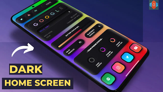 Best Dark nova launcher home screen setup | dark theme for nova launcher download