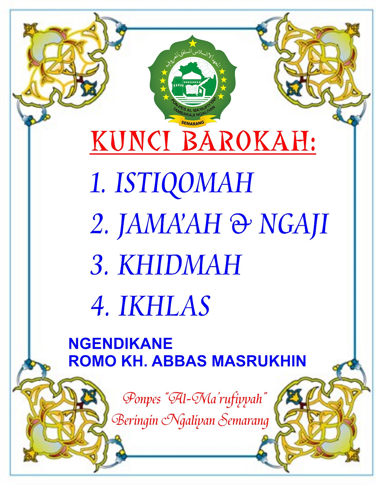 Ponpes Al Marufiyyah Beringin Timur Maret 2012