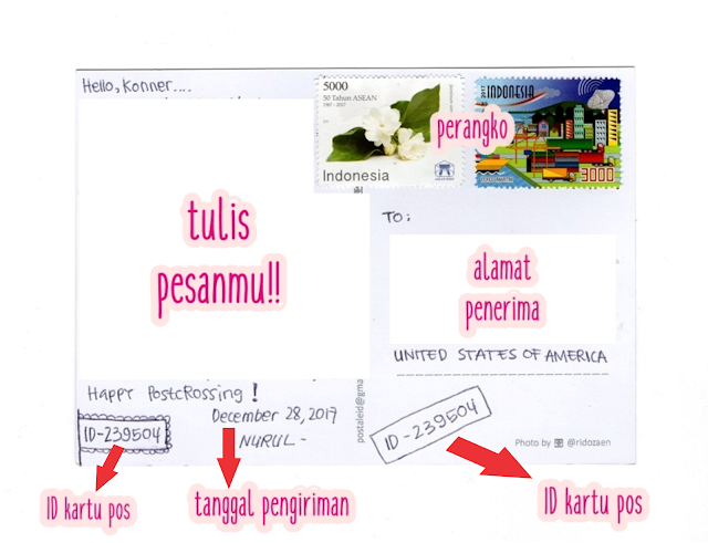 contoh menulis di kartu pos