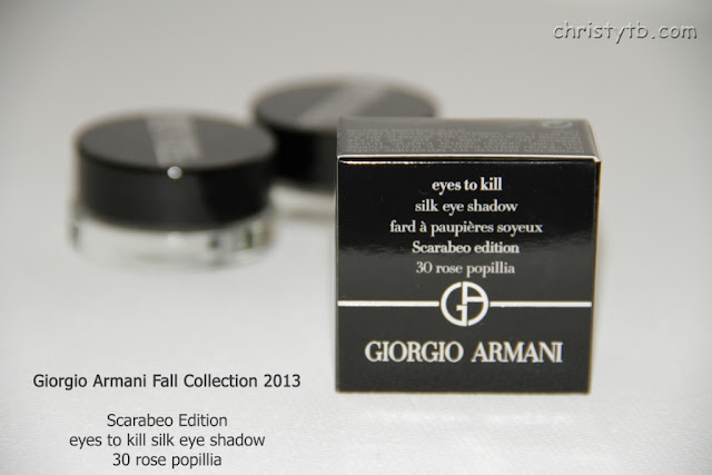 Giorgio Armani Fall Collection 2013: Eyes to Kill silk eye shadow Scarabeo edition #30 rose popillia + cвотчи 6 оттенков теней