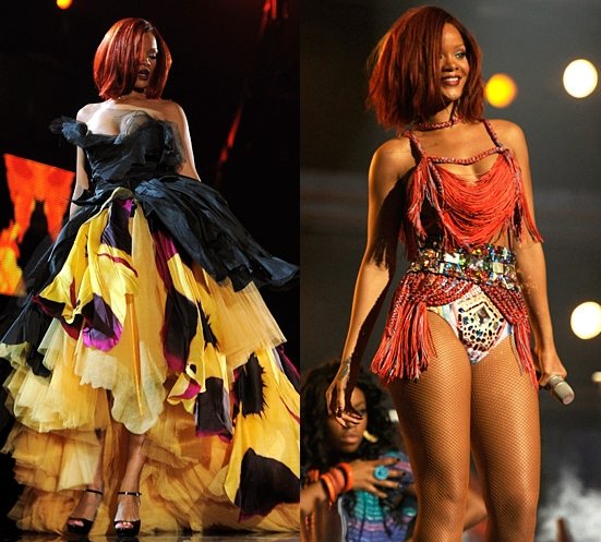 rihanna on stage grammys 2011