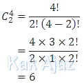 4C2, rumus untuk menentukan banyak cara memilih 2 larutan dari 4 larutan P