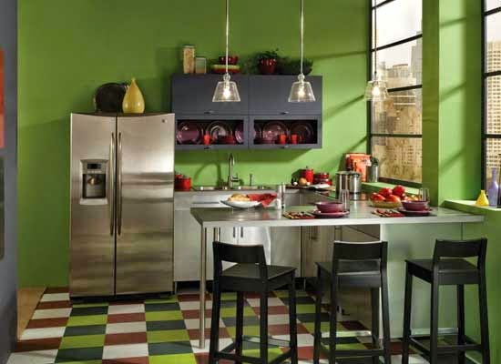 13 Desain Dapur Minimalis Warna Hijau