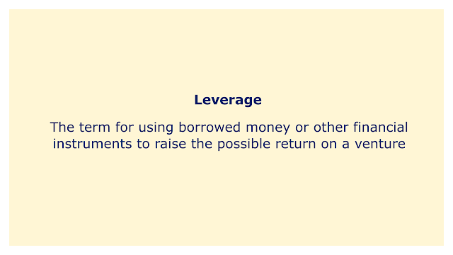 The term for using borrowed money or other financial instruments to raise the possible return on a venture.