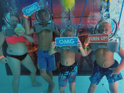 underwater lounge in diving helmet