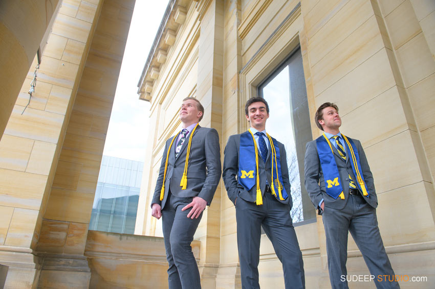 University of Michigan Engineering Graduation Pictures on Campus by SudeepStudio.com Ann Arbor Graduation Portrait Photographer