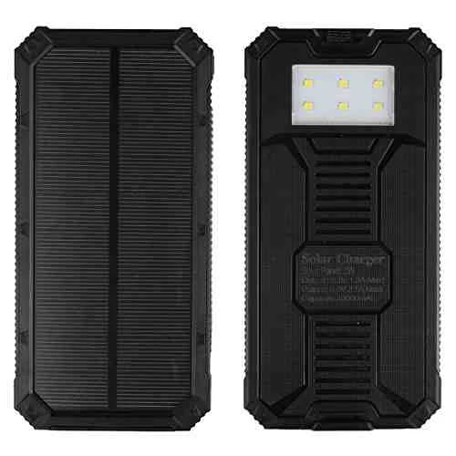 30000mAh Bienna External Battery Solar Power Bank Charger with Dual USB Port, LED Flash Light, iSmart Technology