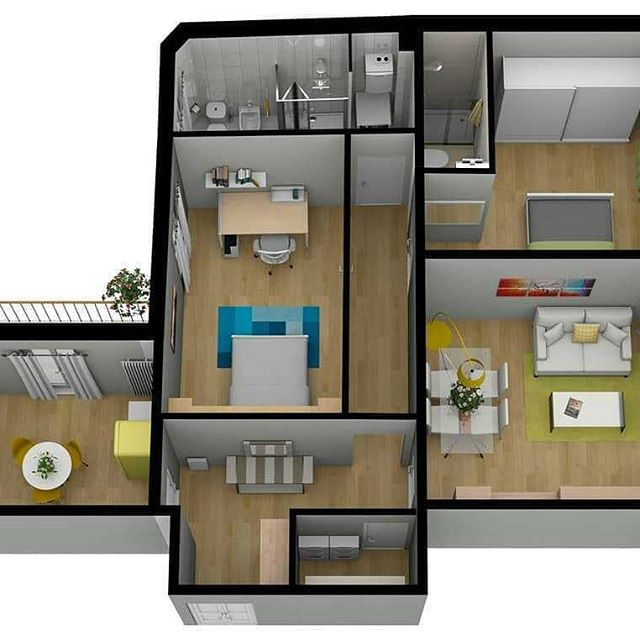 Gambar Denah Rumah Unik  Minimalis 2 Kamar Bikin Betah 