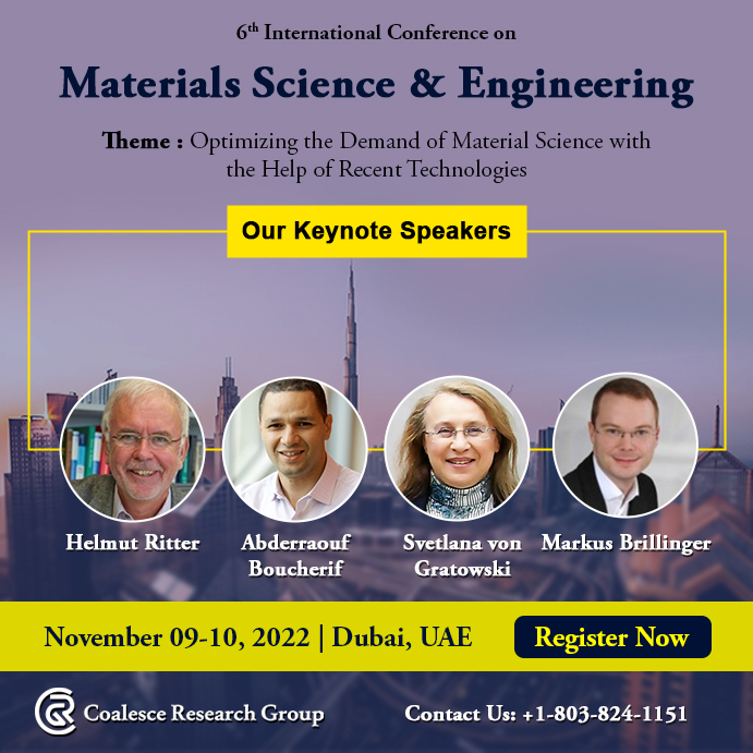 8th International Conference on Materials Science & Engineering