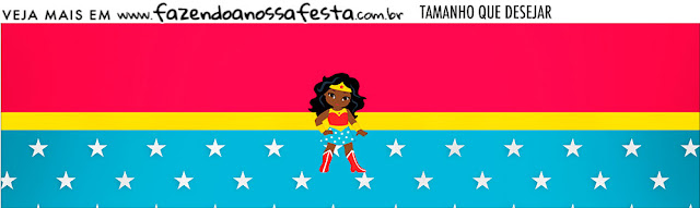 Wonder Woman Afro Free Printable Invitations and Candy Bar Labels. 