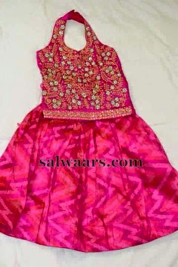 Bandhini printed Pink Lehenga